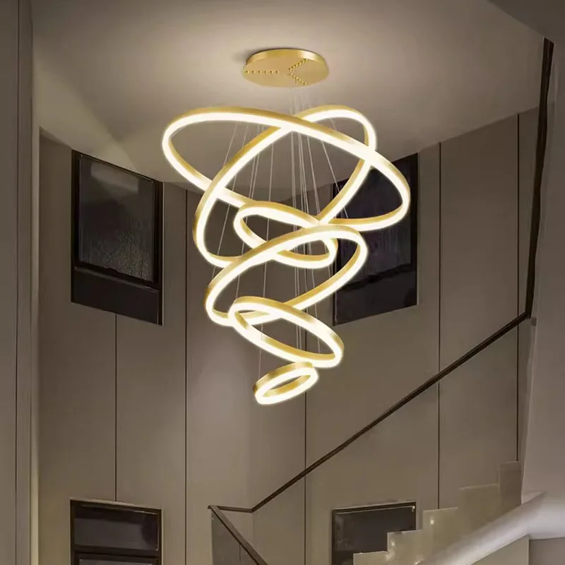 Modern home decor led lights pendant light lamps forstaircase Chandeliers for living room hanging light indoor lighting