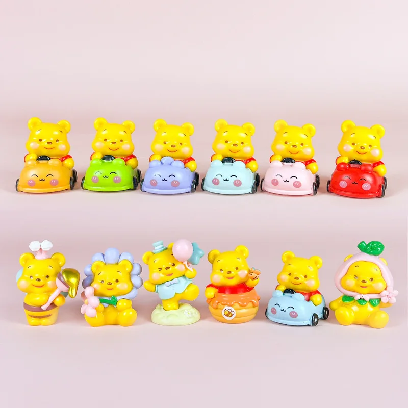 Juego de caja ciega de bosque encantado, figuras coleccionables de oso Kawaii, lindos mini modelos de Pvc para decoración de escritorio/regalos, estilo inspirado en Disney