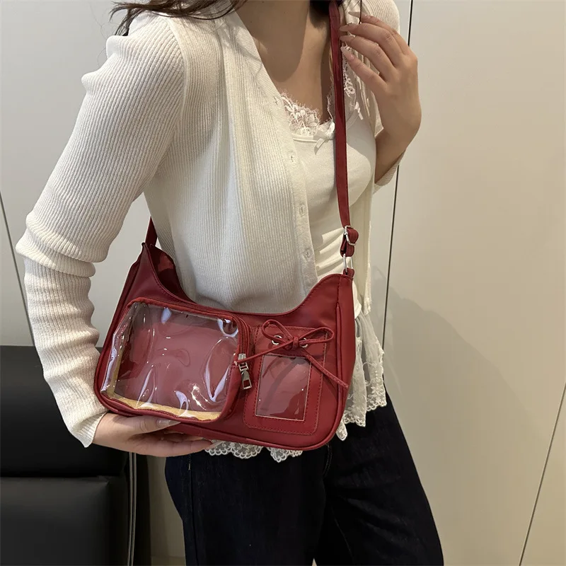 Y2k Harajuku Schulter Tasche Frauen Koreanische Transparent Ita Tasche Schule Umhängetasche Handtasche Weibliche Japanische Designer PreppyHandbag Geldbörse – Detail 4