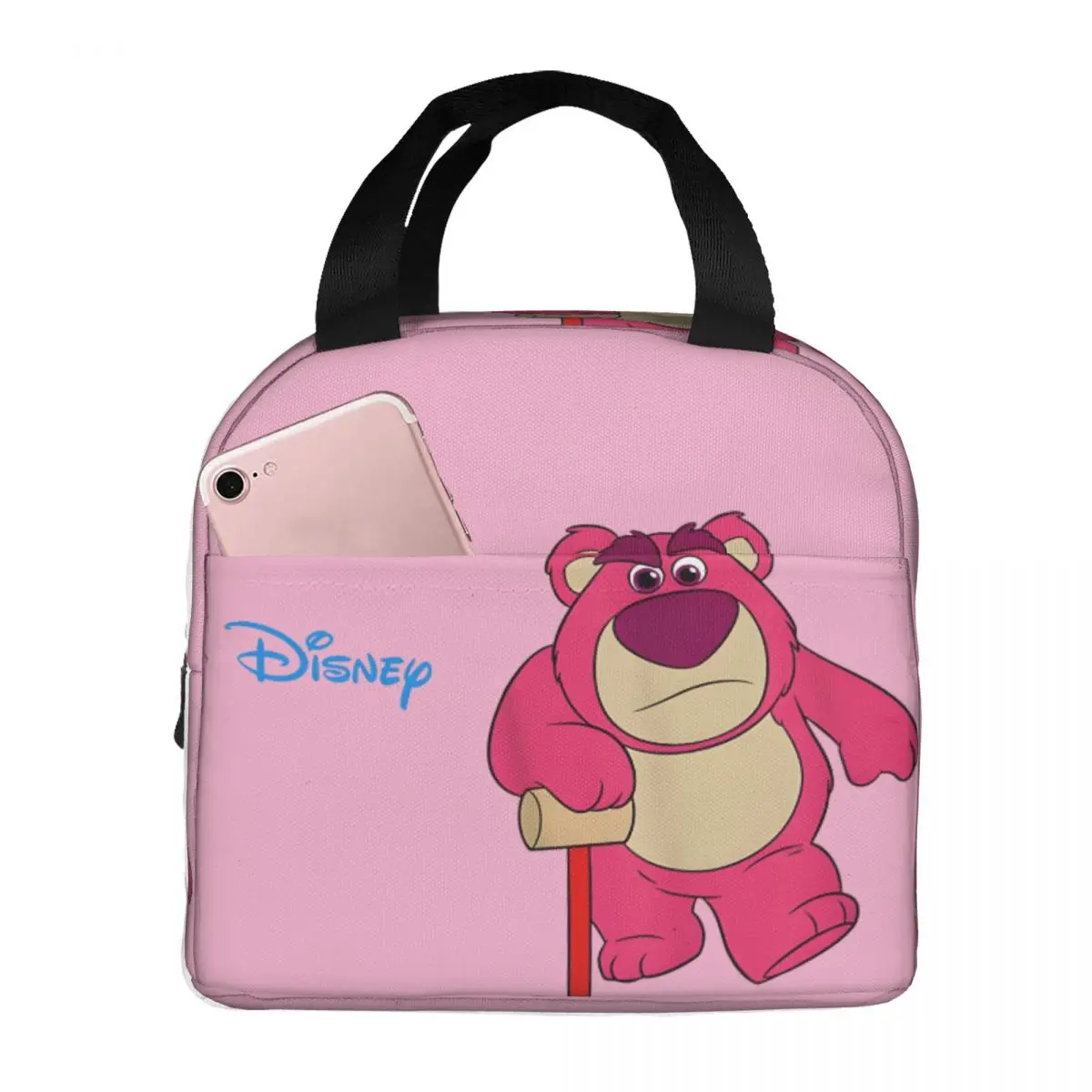 

Funny Outdoor Ice Bag Disney Toy Story Lotso Huggin Bear High School Ice Pack Travel Lunch Box Bag Zipper Closure
