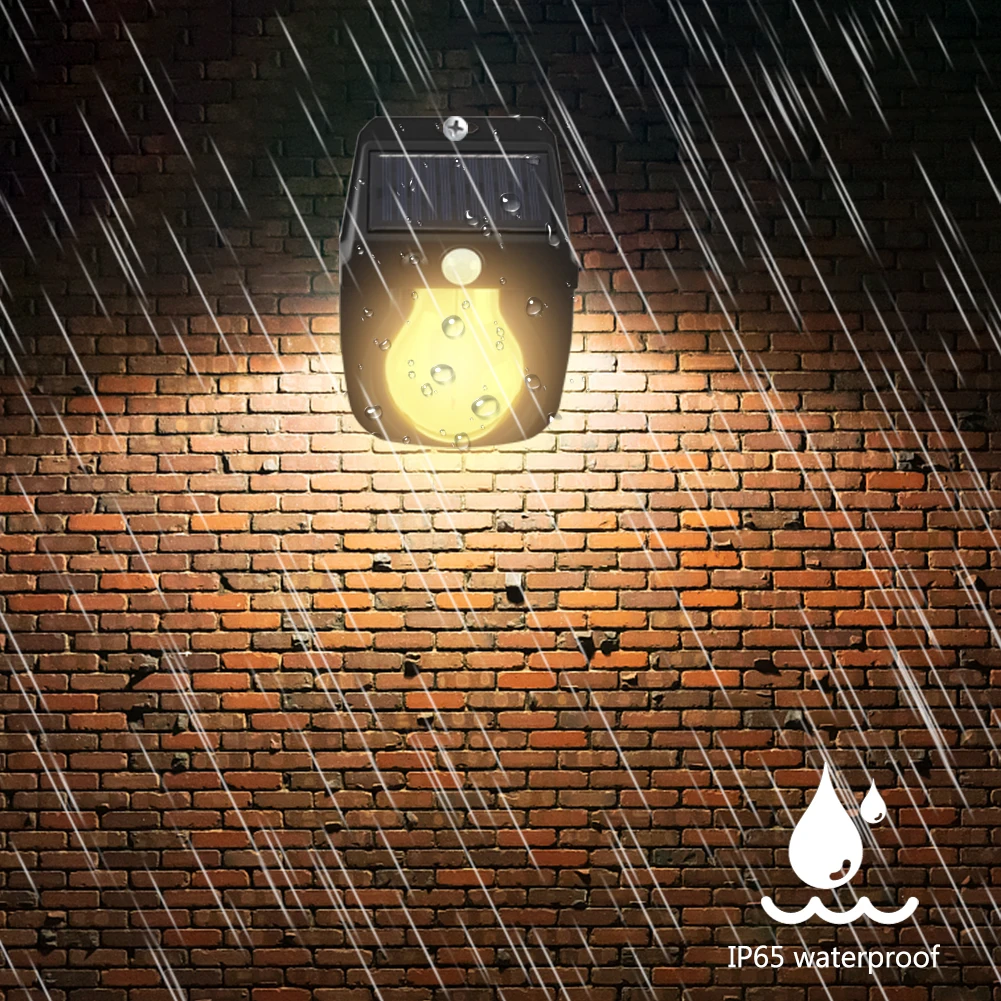 

IP65 Водонепроницаемый солнечный вольфрамовый настенный светильник с 3 режимами солнечной интеллектуальной индукционной вольфрамовой лампы накаливания работает до 8 часов