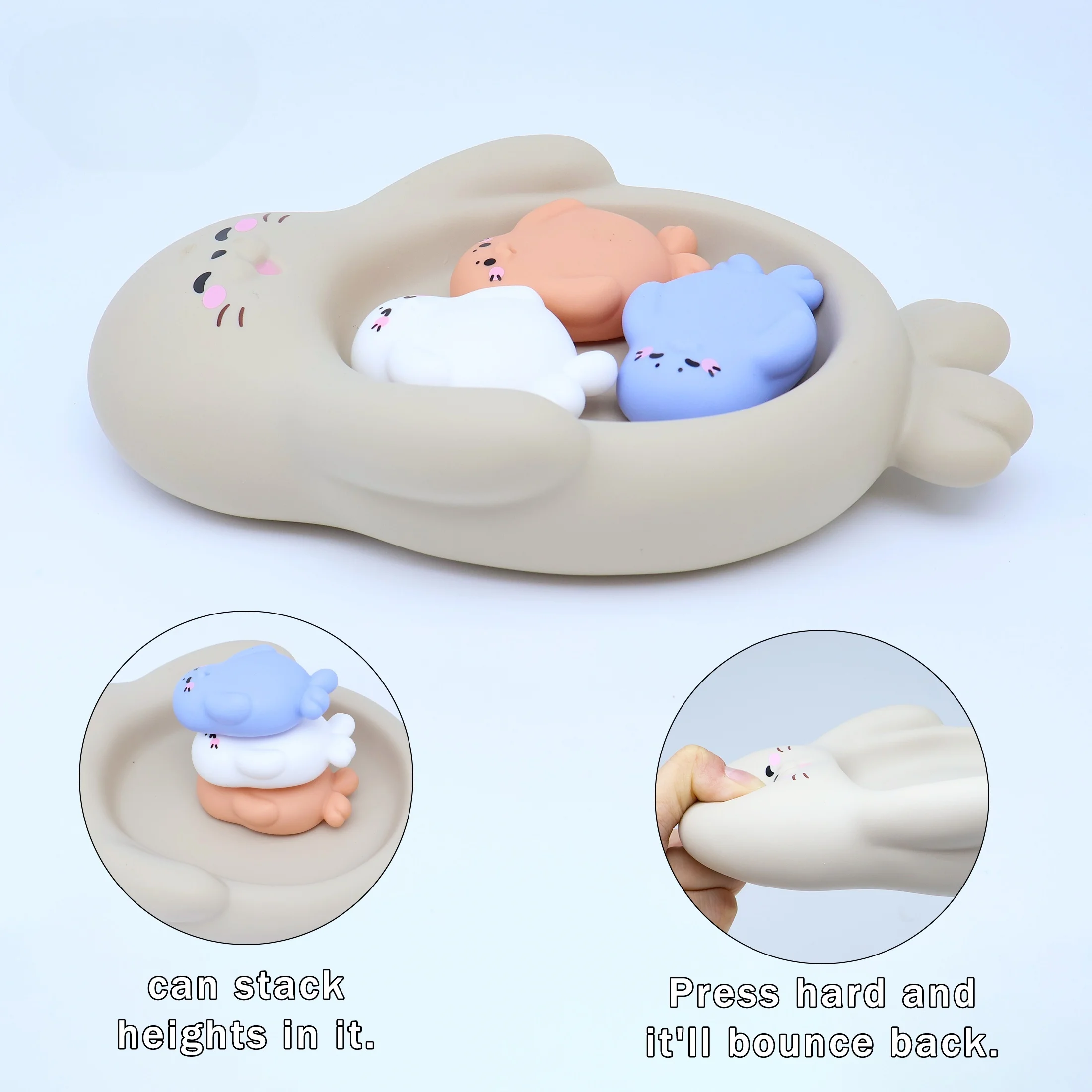 아기 손 놀이 집 욕실 물 장난감 시어머니 세트 쌓을 수있는 밀봉 된 디자인 물에 들어 가지 않습니다 귀여운 수달 어머니 3 개의 수달 아기 선물 장난감