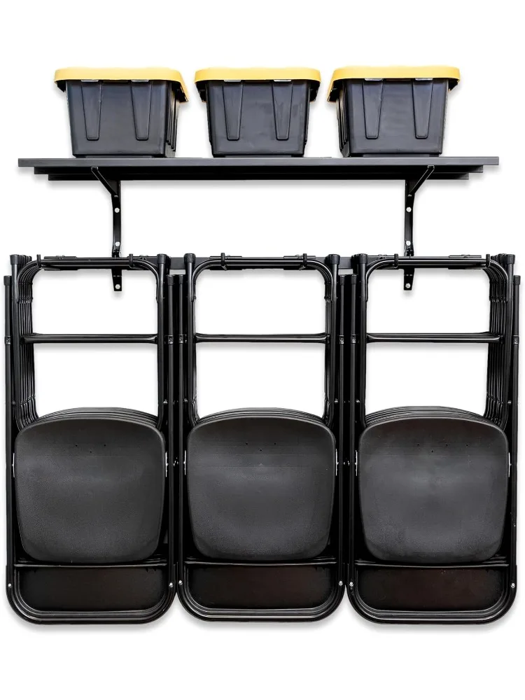 رف تخزين ZZWChair مع رف تخزين - رف كرسي قابل للطي لتنظيم المنزل والمرآب، شماعات كرسي قابلة للطي، الشاطئ