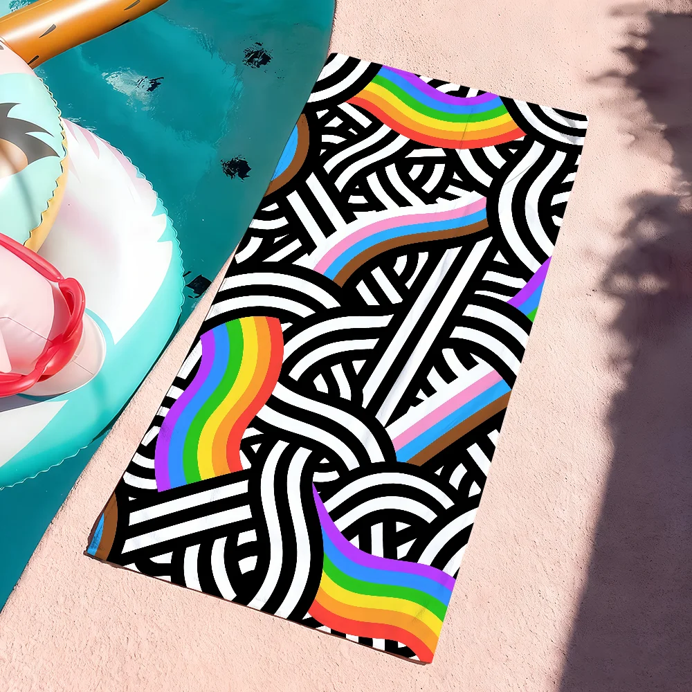 Slightly Subtle Pride Rainbow Flag Towel Soft Pool Gift For Travel Gym Shower Camping Quick Dry Sports Large Beach Towels