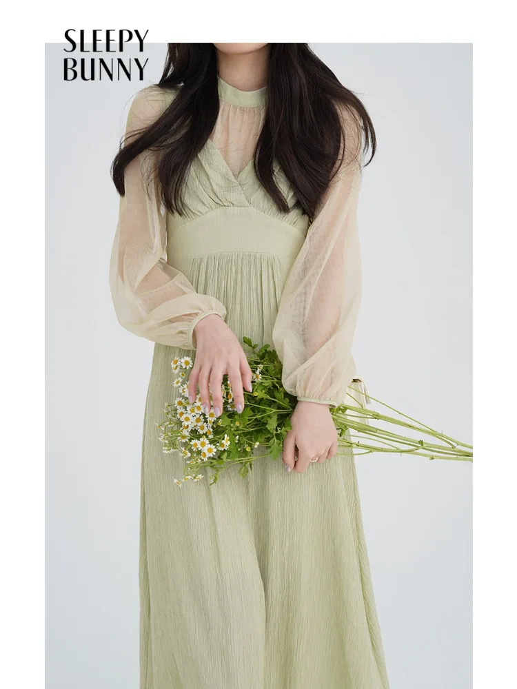 

Elegant Textured A-Line Dress for Women Lady Long Flowing Maxi Gown Soft Draping Fit Sweet Slim Silhouette Spring Fashion Outfit