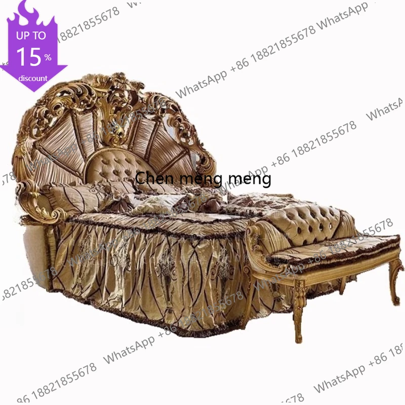 B182 European Luxury Bed Solid Wood Aesthetics Romantic Comfortable Adult Bed High Quality Designer Princess Castle Beliche Furn