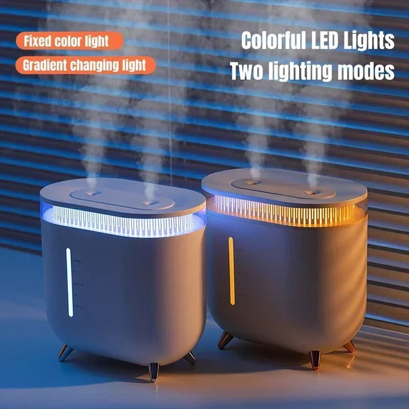 Electric  Air Humidifier 2L Dual Nozzle Home Room Desktop  USB Charging 3600mAh Battery Operated