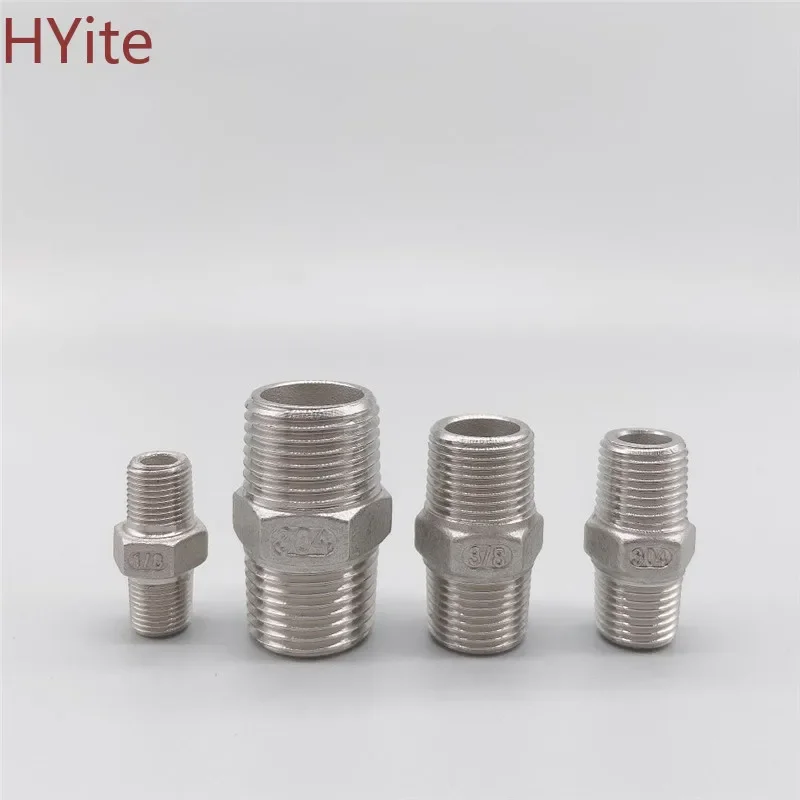 

1/8" 1/4" 3/8" 1/2" 3/4" 1" 1-1/4" 1-1/2" BSP Male to Male Thread Hex Nipple Threaded Reducer Pipe Fitting Stainless Steel 304