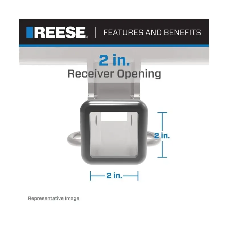 Class III-IV Custom-Fit Hitch with 2" Square Receiver opening, includes Hitch Plug Cover