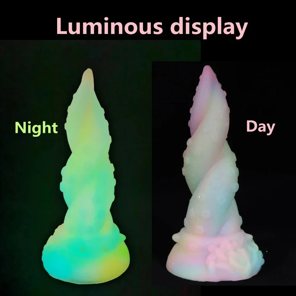 Luminescent Octopus Tentacles Dildo Anal Colourful Monster Dildos G-spot Massager Large Penis Silicone Suction Anal  Adult Toys