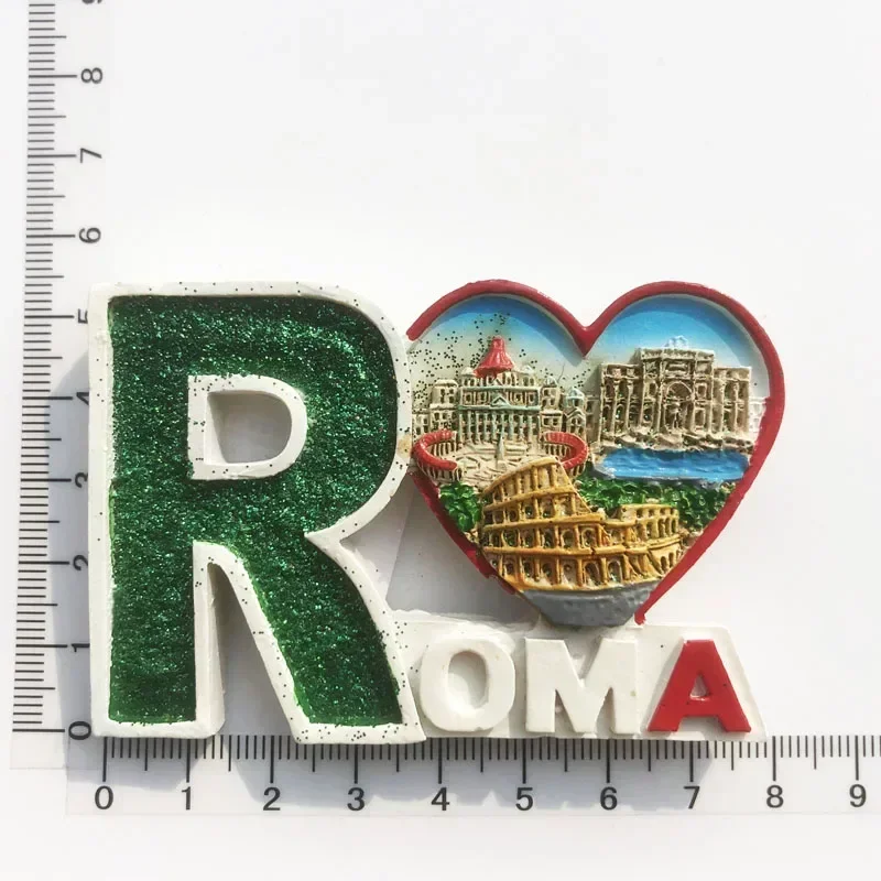 Roma Italy Landmark Fridge Magnet Tourist Souvenirs Colosseum Wishing Pool Magnetic Refrigerator Sticker Resin Crafts Collection