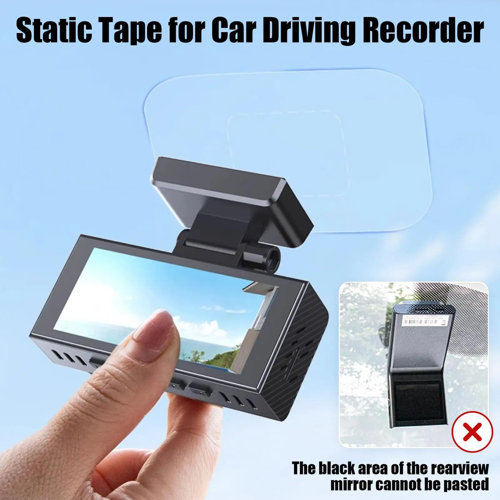 6pcs Electrostatic Films For Dashboard Cameras Windshield Mount Dashcams Stability Transparent Antifall Clear Adhesive Sticker