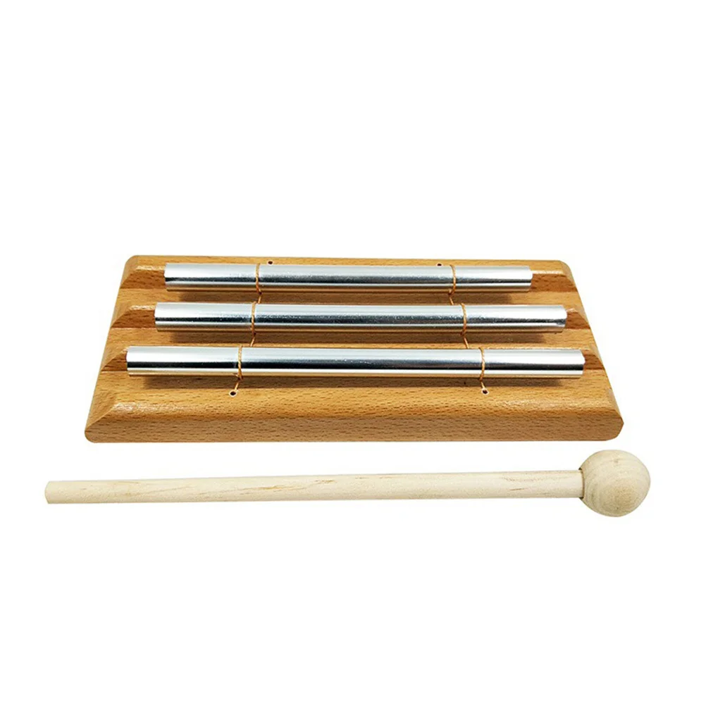 

Trio Chime Wooden Musical 2-Note Metal Tubes Durable For Meditation Mindfulness Classroom Percussion Xylophone