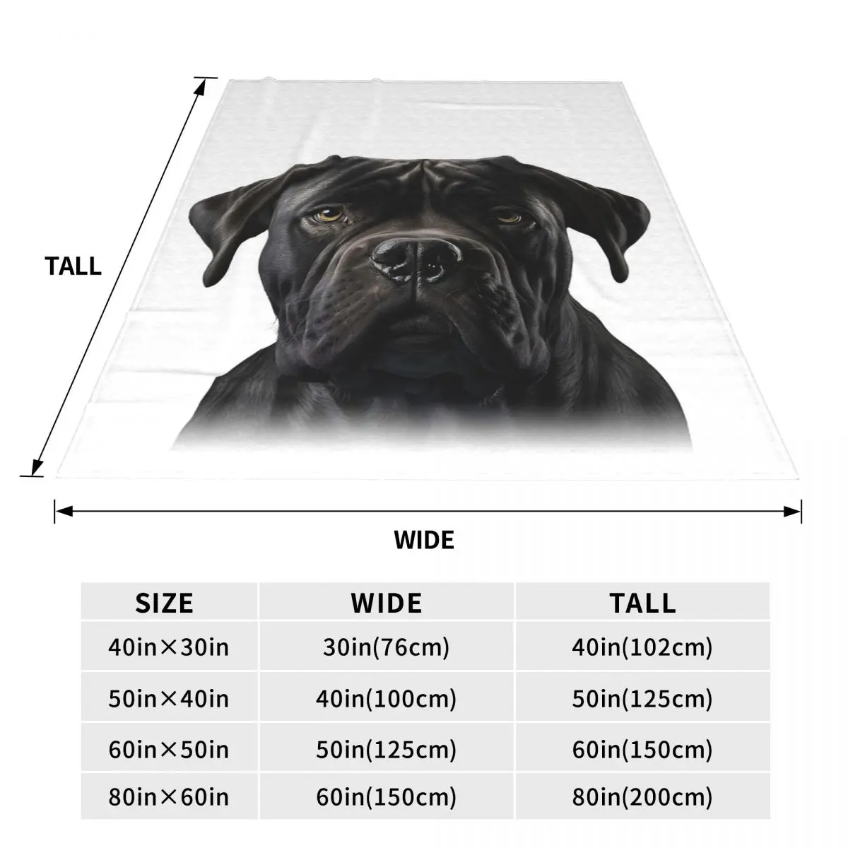 Black Cane Corso Italian Mastiff Blanket Flannel Sofa Throw Blanket Portable for Home Bedroom Travel Throws Bedspread Quilt