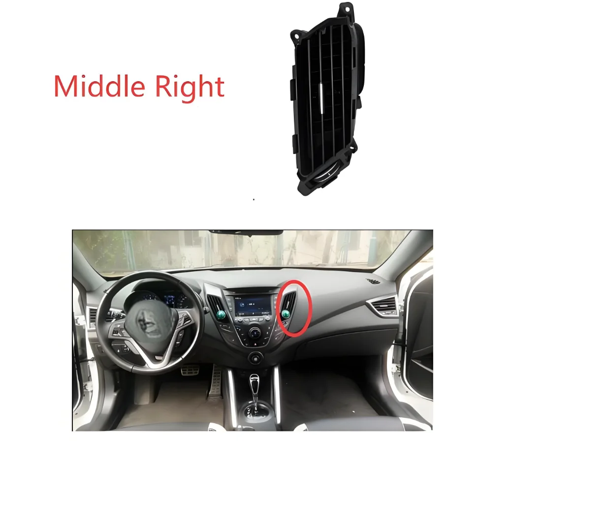 11/2/4 PCS AC Air Vent Outlet Panel Dashboard Air Conditioning Vent Grille for Hyundai Veloster 2012-2015 Car Interior