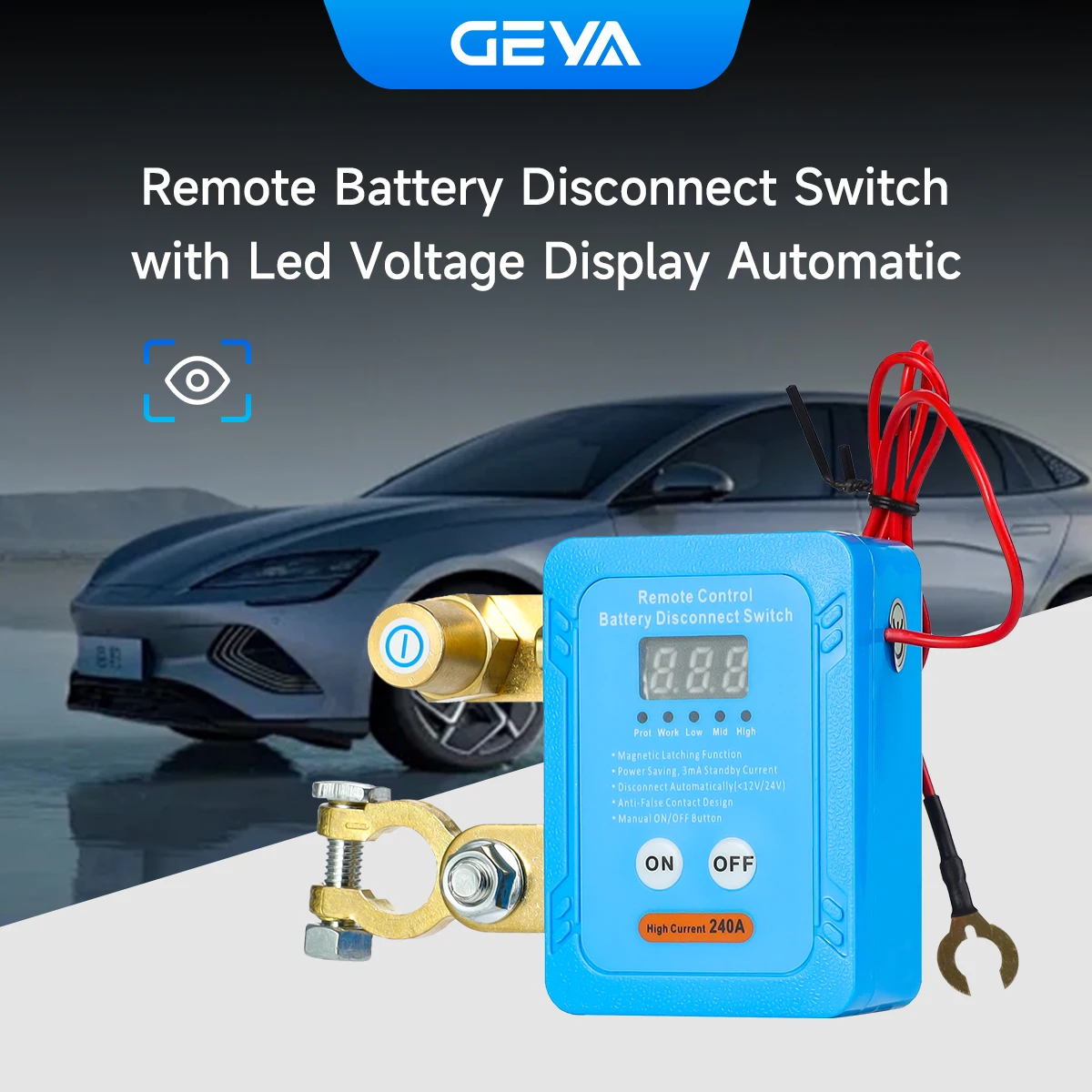 12V Automobile Battery Disconnect Power-off Switch Leakage Intelligent Breaker With Remote Control Manual Switch For Car Truck
