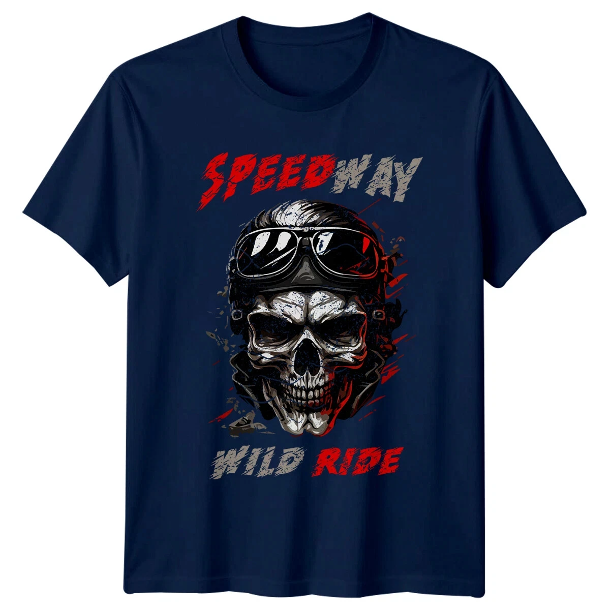 تي شيرت رجالي من Speedway Wild Ride Skull جرافيك تي شيرت نسائي للجنسين قمة الموضة في الشارع الهيب هوب روك بأكمام قصيرة للنساء #2