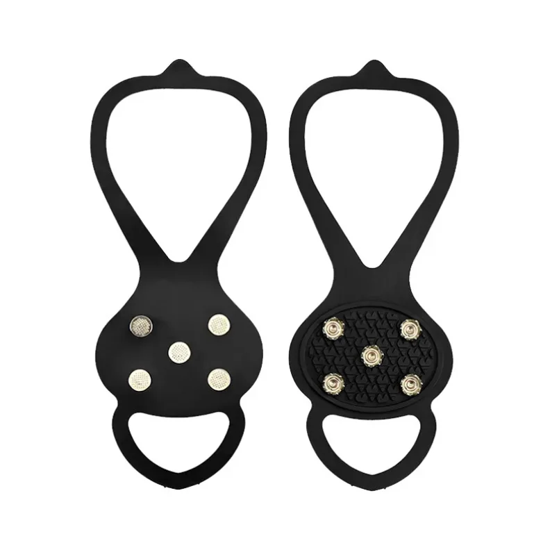 5 الأسنان الجليد القابض للأحذية النساء الرجال الأشرطة الجليد القابض سبايك القبضات المرابط ل الثلوج ترصيع عدم الانزلاق تسلق التنزه يغطي