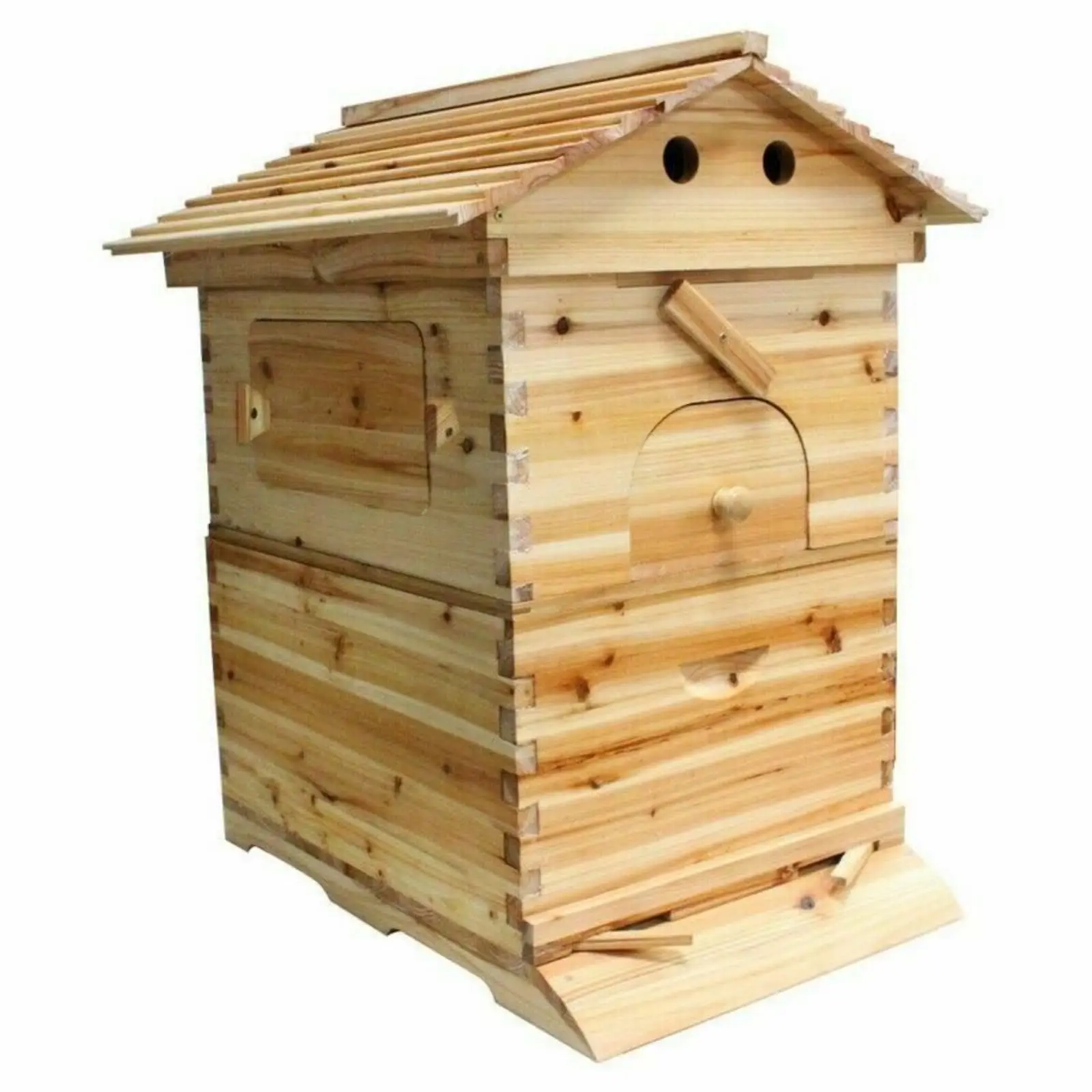 Automatic honey collection device for self-flowing bee box and nest spleen