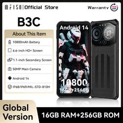 IIIF150 B3C Rugged Smartphone Dual Display 16GB 256GB 50MP Camera 10800mAh Android 14 Ultra-Thin Rugged Phone Global Version
