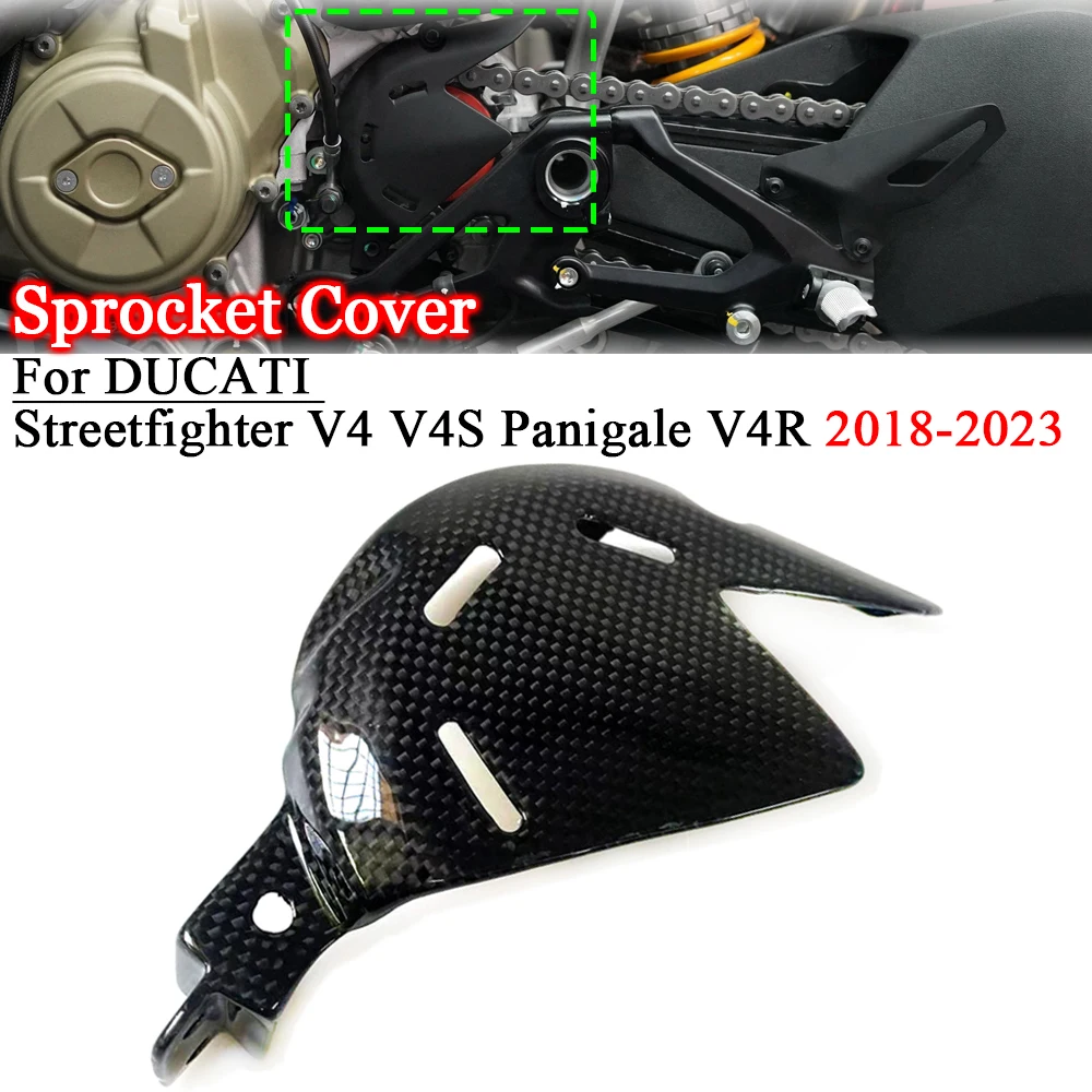 

For DUCATI Streetfighter V4 V4S Panigale V4R 2018-2023 Carbon Fiber Motorcycle Engine Guard Sprocket Cover Fairing