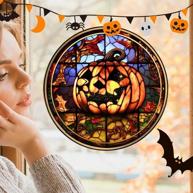 Calcomanías Desmontables sin pegamento para ventana, decoraciones de Halloween escalofriantes de doble cara para centro comercial, Hotel, Bar, sala de estar