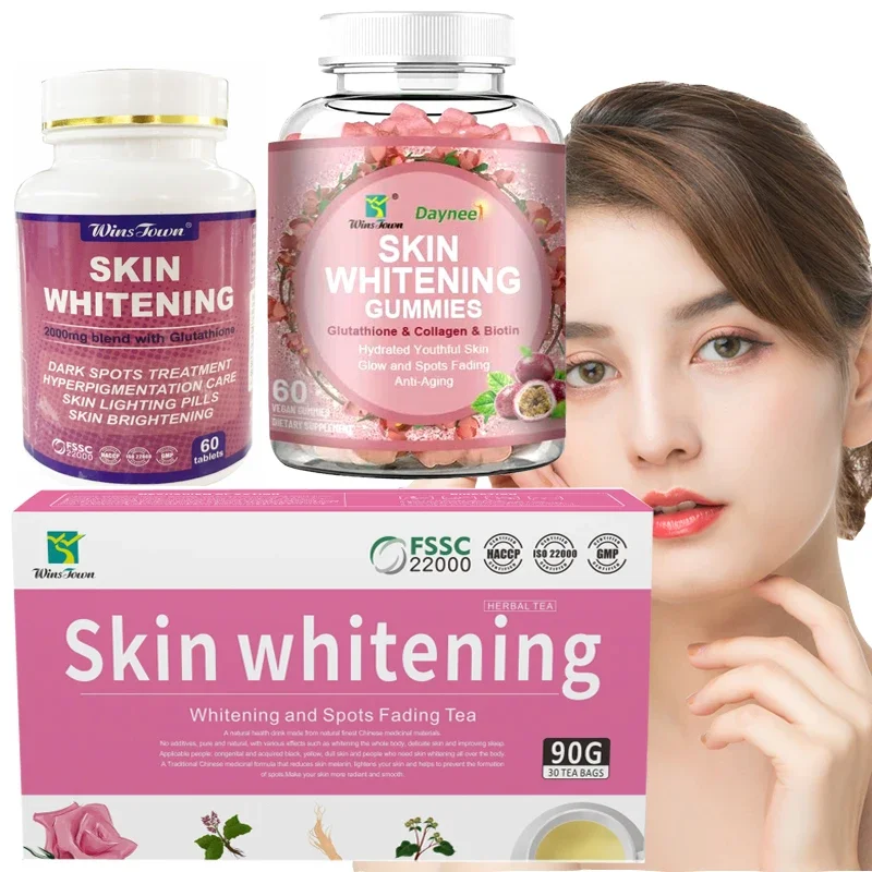 Skin Care Vitamin C and Vitamin Gummies and Health Tablet Candy Dietary Supplements Glutathione Whitening Capsules