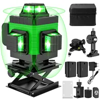 4D 12/16/8 Lines Laser Level 360° Self-leveling Machine Rechargeable Leveling Tool Vertical Horizontal Green Laser Levels