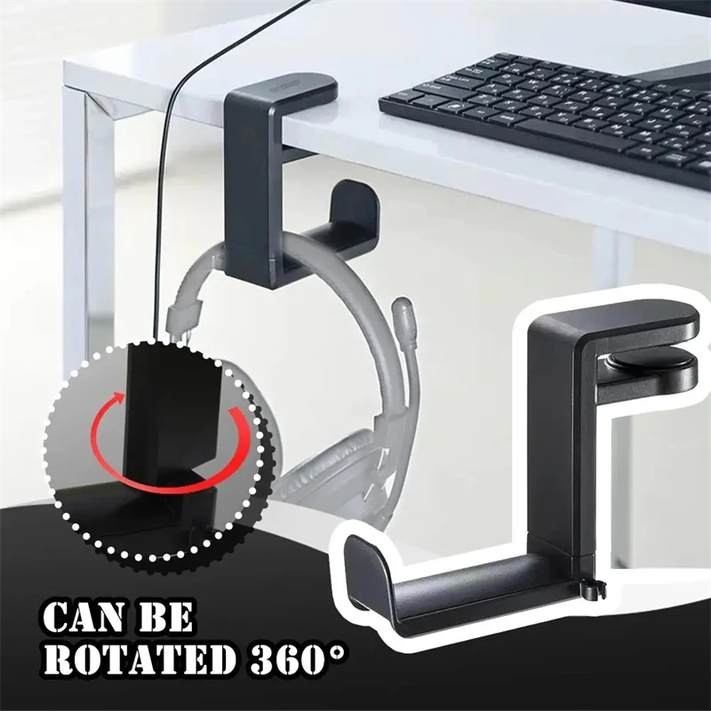 Universal Headphone Stand 360 Rotating Desktop Headset Holder Support PC Gaming Headset Desk Hanger Hook Headphone Bracket