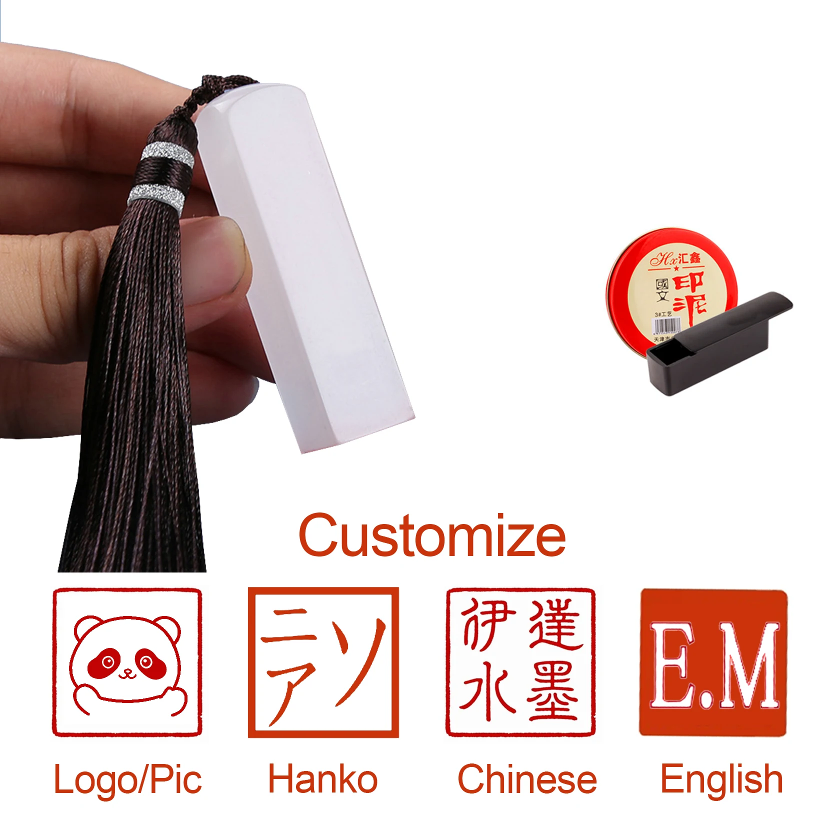 Customized Hanko Stamp For Calligraphy Painting Chinese Chop Custom Resin Name Seal Hanko Name Chop Korean English Name Stamps