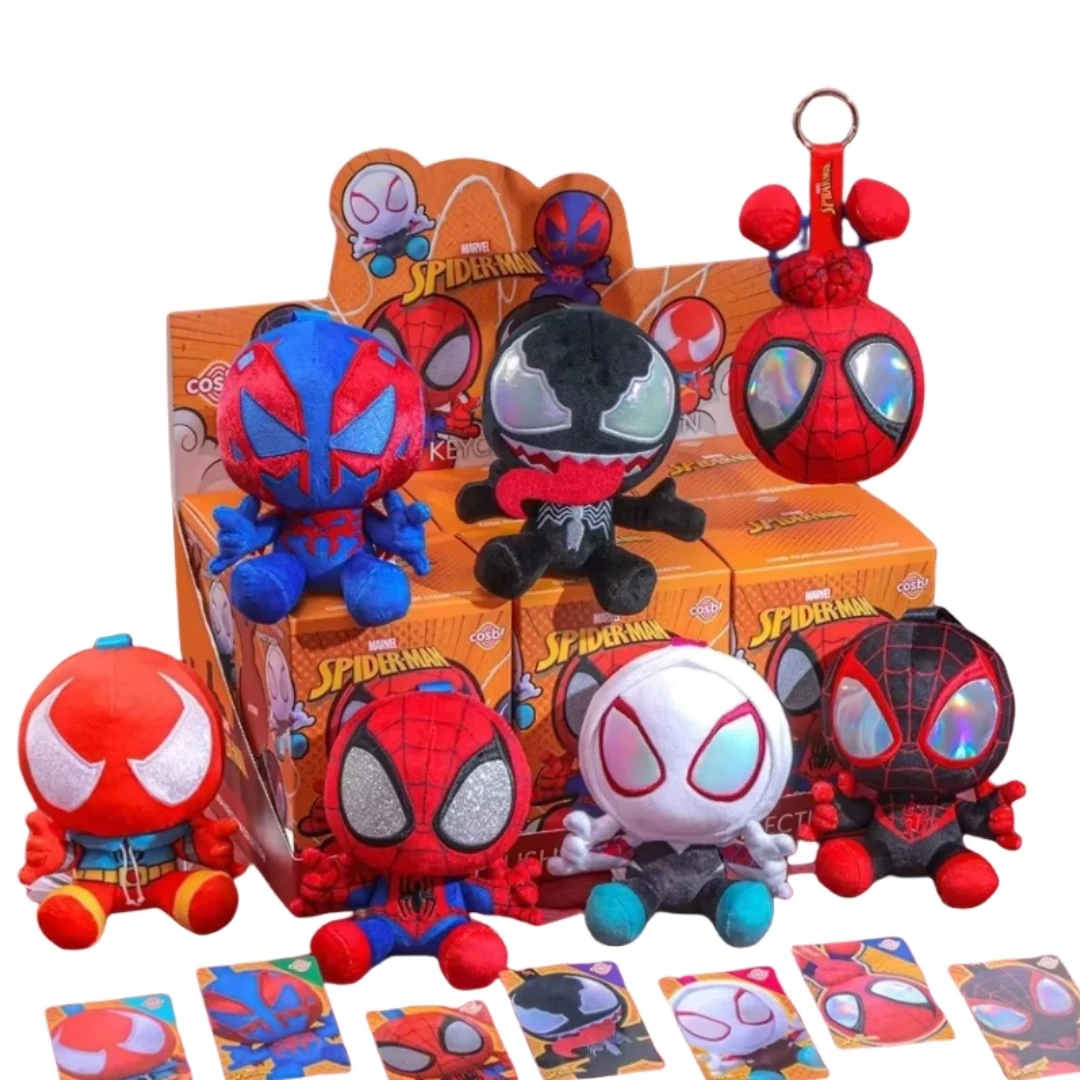 */Blind Box Spider-Man Blind Box Venom Ghost Spider Scarlet Miles Morales Anime Figur Trendy Toys Schlüsselanhänger Niedlicher Taschenanhänger...