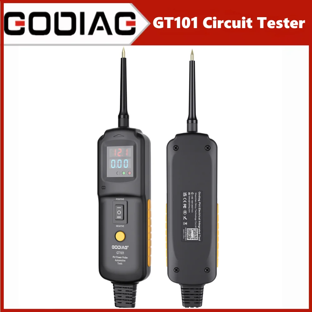 

GODIAG GT101 PIRT Power Probe DC 6-40V Vehicles Electrical System Diagnosis/ Fuel Injector Cleaning and Testing