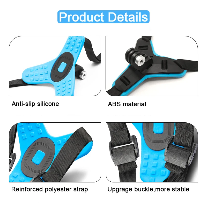 Motorcycle Helmet Front Chin Stand Camera Holder for GoPro Hero DJI Osmo Action Insta360 Action Camera Accessorie Helmet Strap