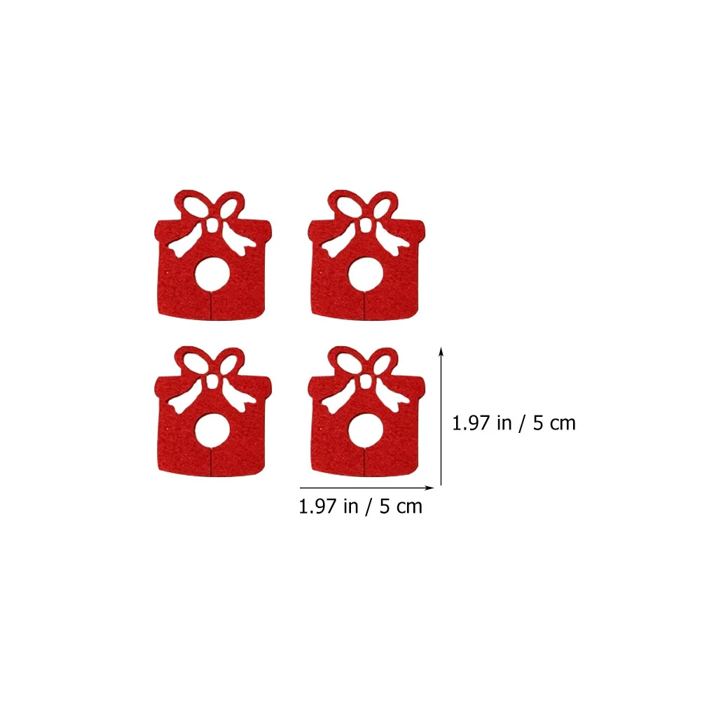 

40pcs Christmas Decorations Wine Glass Felt Rings Reusable Drink Markers Holiday Party Supplies Glass Identification Charms