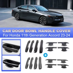 For Honda 11th Generation Accord 2023 2024 ABS Front Rear Car Exterior Door Handle Protective Cover Bowl Cup Frame Trim