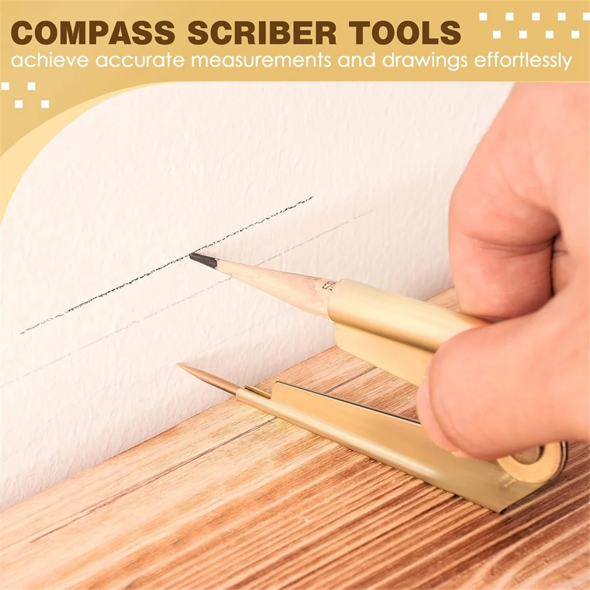 Pencil Compass and Scriber, Compass Scribe Tool, Woodworking Compass Scriber, Accurate Circle Compass Tool for Drawing Vogue