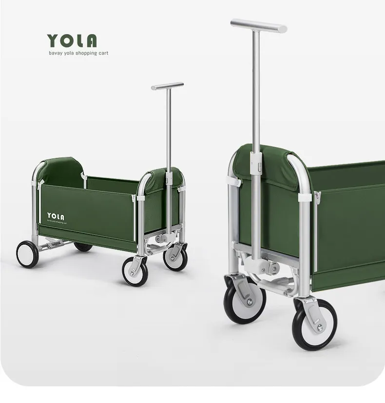 YFY camper folding aluminum alloy shopping and walking baby mini trolley for light travel