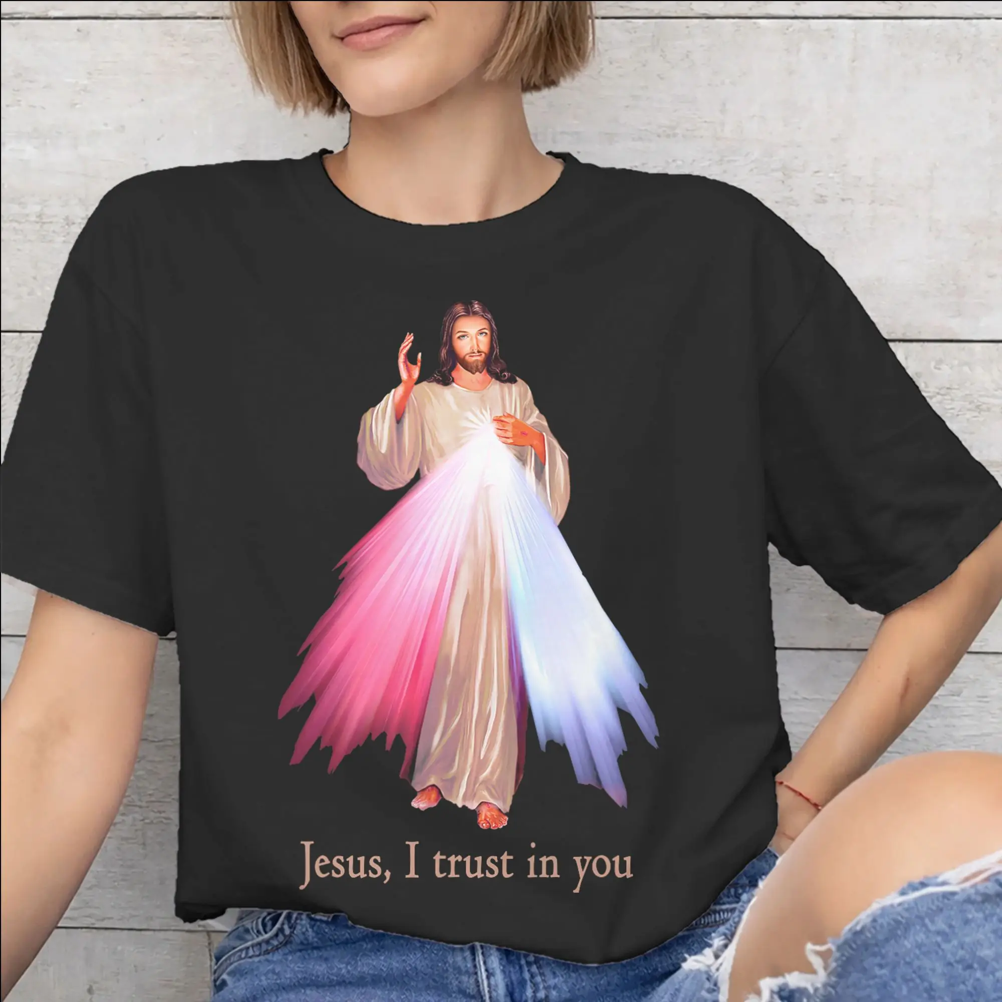 New Arrival Jesus Esperanza Devida Spanish  T Shirt For Unisex  Cotton T-shirts Short Sleeve Clothes