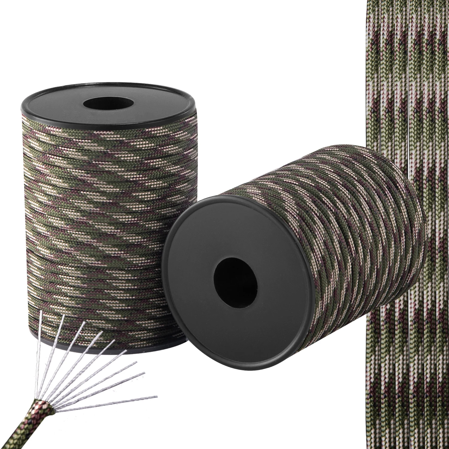 Diameter 4MM 9-Core Roll Pack 50M Rope Suitable for Tent Reinforcement, Wind Rope Reinforcement Bracelet DIY Weaving Backpack Bi
