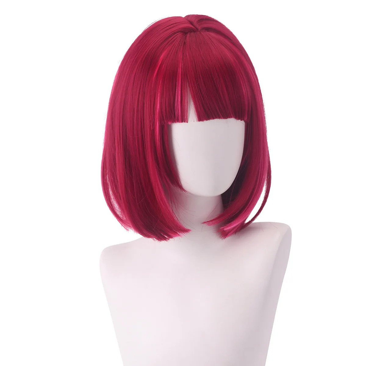 고품질 애니메이션 오시노코 코스프레 아리마 카나 레드 믹스 핑크 내열성 합성 헤어 가발 (여성용)