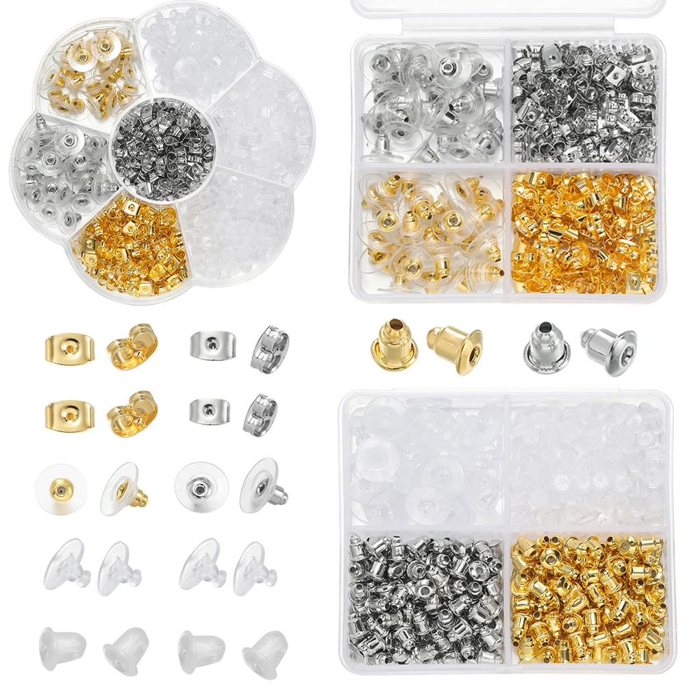Boxed Soft Silicone Rubber Earring Back Stoppers For Stud Earring DIY Earring Findings Accessories Multi-Style Ear Blockage Sets