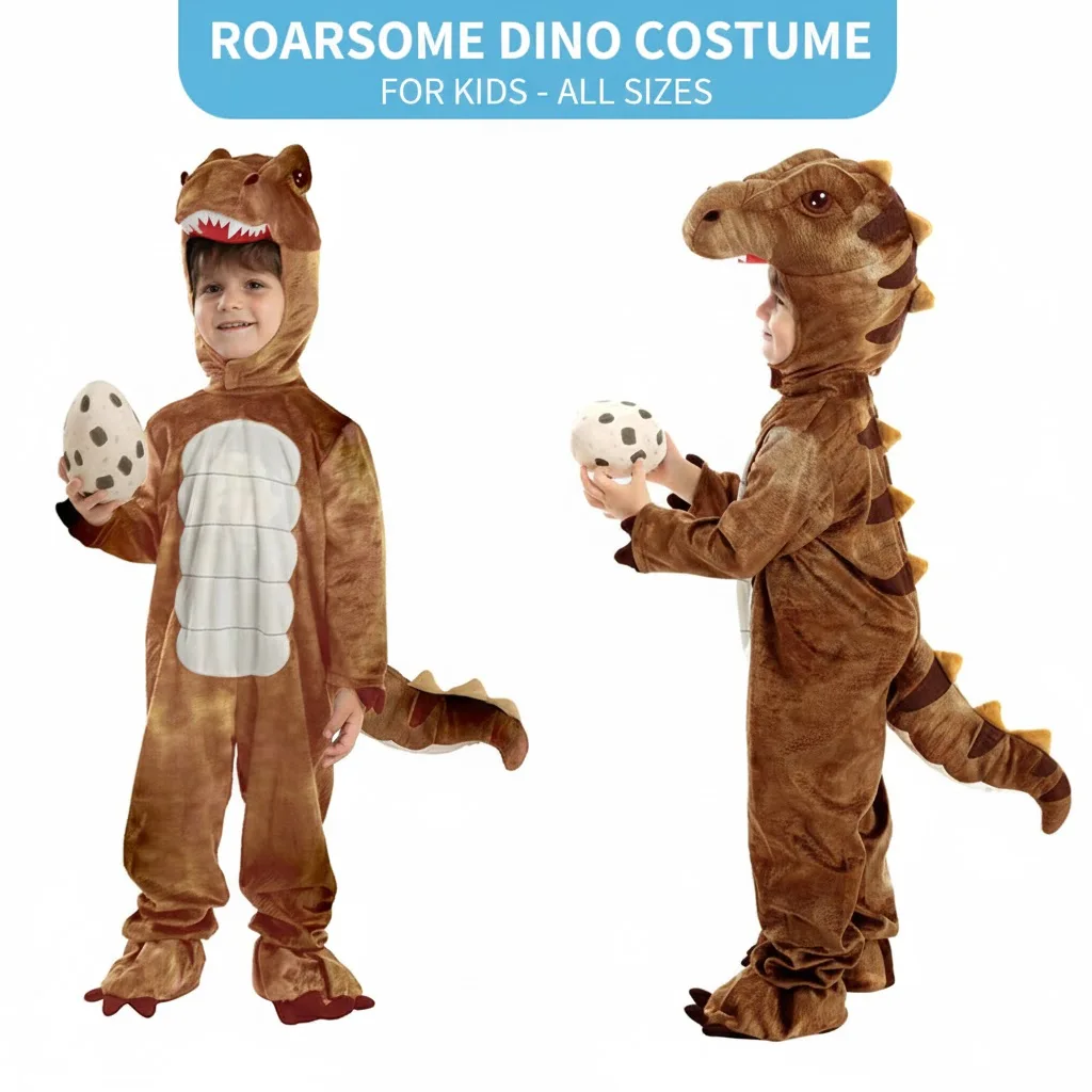 

New Dinosaur Family Onesie, T-Rex Halloween Costume for Kids, One-Piece Cosplay Pajamas, Parent-Child Matching Set