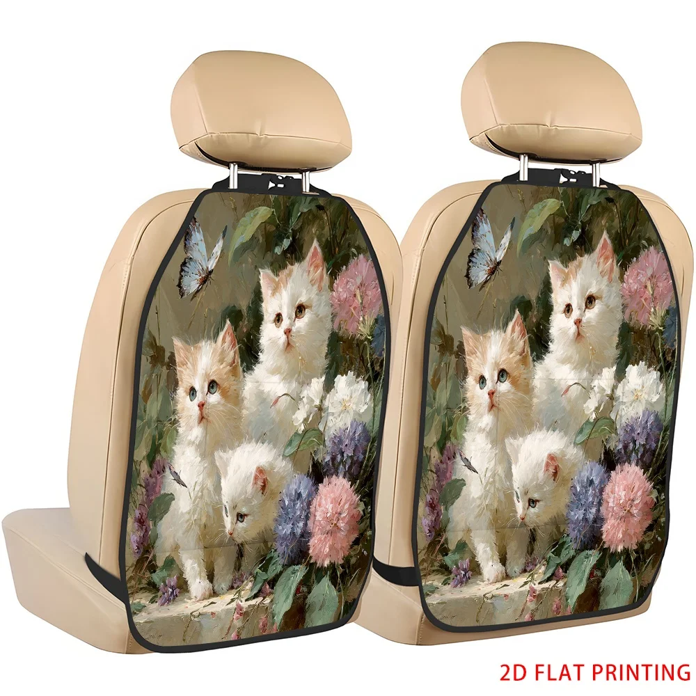 2D Plane Printing 2pcs Backseat Protector Seat Covers Individuation Decoration Animal Friends Pattern Applies To Car Various Mod