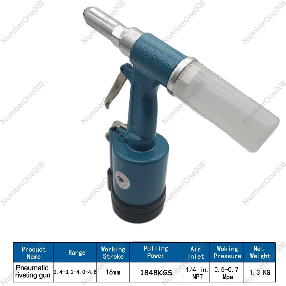 Pneumatic Tool Three-jaw Air Riveter Heavy Duty Pneumatic Riveting Gun - 2.4/3.2/4.0/4.8 Capacity, Industrial Nail Riveting Tool