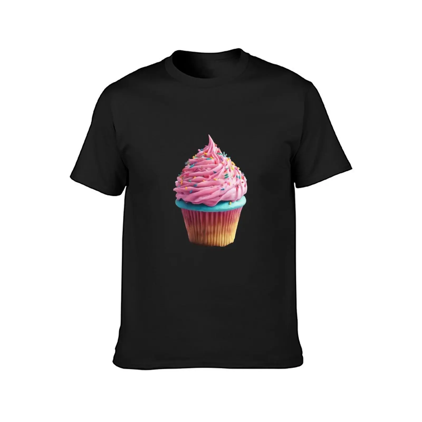 Cupcake for real Baking Lovers, sugar frosting, food T-Shirt summer clothes Aesthetic clothing sweat t shirts for men cotton