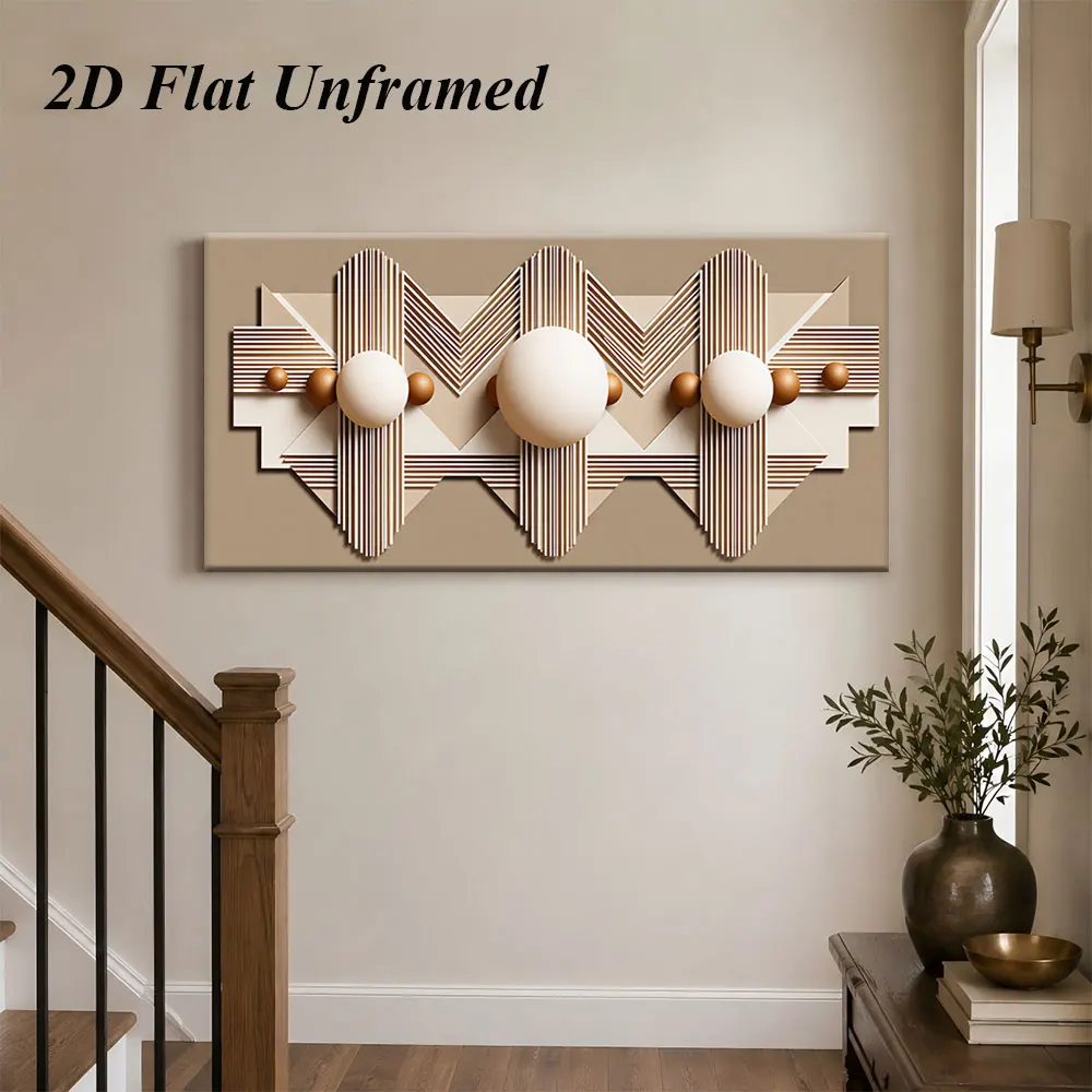 (1PC Unframe)1 modern minimalist geometric abstract line decoration painting, light luxury high-end decorative painting, 2D plan