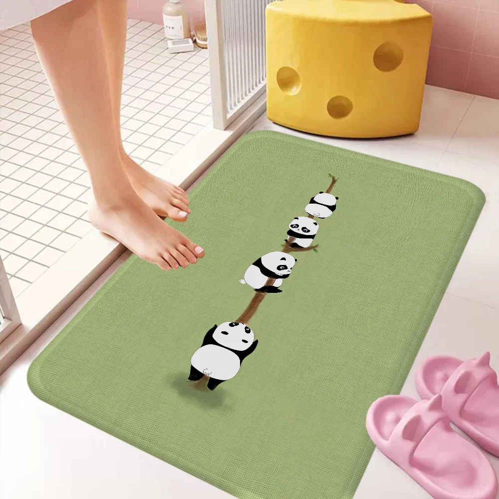 Niedliche Cartoon Panda Boden matte Rechteck Anti-Rutsch-Home Soft Badmat Haustür Indoor Outdoor Matte Willkommen Fuß matte