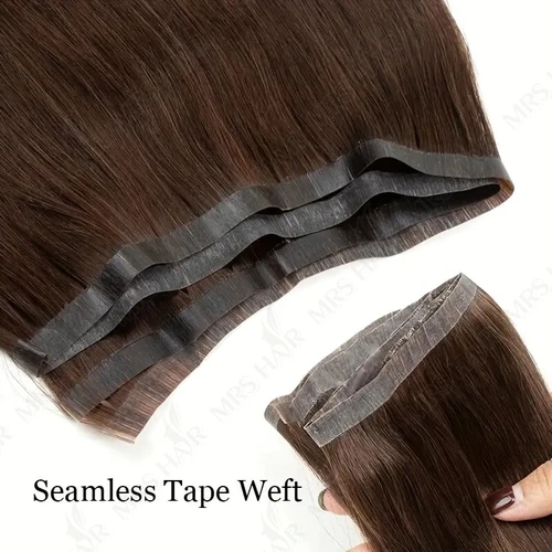Cinta de trama Natural sin costuras, cinta de trama de piel larga de PU en extensiones humanas, cabello humano sin pegamento para cabello fino, mechones de trama larga de 80cm
