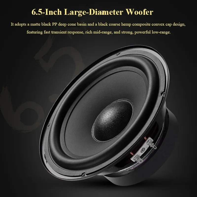 HIFI Passive Bookshelf Speakers 100W*2 Output Power 3-Way Frequency Division 6.5 Inches High Fidelity 2.0 Passive Home Audio