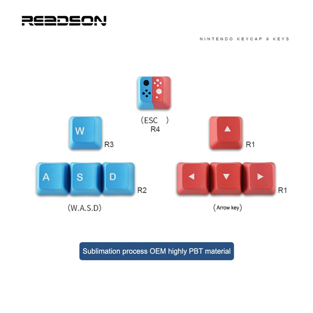 Keycap WASD Arrow key Custom Key Caps for Merchanical Keyboard OEM PBT RGBY Mechanical Keyboard Dye-Subbed Spacebar Keycaps Esc